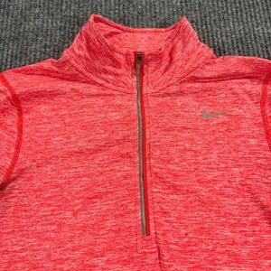 Nike Running Dri-FIT Pullover Women XS Red‎ Heathered Quarter Zip 904900-696